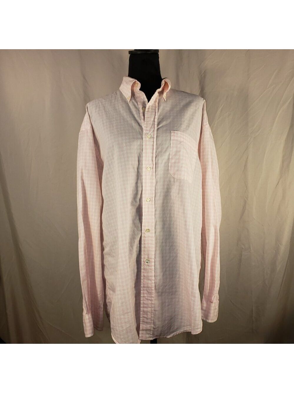 Brooks Brothers Pink Gingham Relaxed Fit Button-Down Shirt 16-4 - Picture 2 of 5